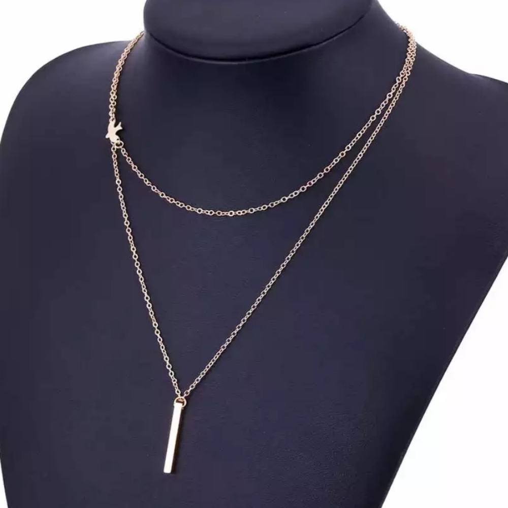 ♡Macy♡ Layered Bird Necklace - Picture 2 of 3